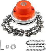 65Mn Trimmer Head Coil Chain Lines Brush Cutter Weed Eater Grass Replacement Attachment 1 inch/25.4mm Mounting Hole Universal fit for Gas Trimmers Lawnmower(Red)