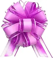 6 PCS Large Pull Bows 6 Inch Purple Bows for Gift Wrapping Wedding Basket Decorated Birthday Party Gift Boxes and Flower Decorations
