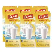 Glad 78812 8" x 18" 4 gal Small Trash Bags - Wht Febreze Fresh Clean 156/CT New
