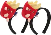 [Healvian] 2pcs Cartoon French Fries Headbands for Women Quirky Costume Accessories Fun Party Headpiece Unique Hairbands for Festivals and Events Safe and Durable