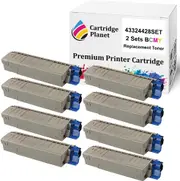 2 Sets BCMY Compatible Toner Cartridge for OKI 43324428 43324427 43324426 43324425 (6000/5000(BK/CMY) Pages) for OKI C5550MFP C5800 C5900