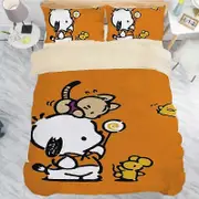 v1723 Bed Sheets Cute Pattern Bedding Sets Pochacco Comforter Cover Bed Cover Duvet Cover Pillow Case - Pieces Sets Kids Adult Bedroom Decor 3-Piece B