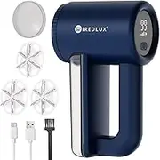 Electric Lint Remover WiredLux - Rechargeable Fabric Shaver Bobble Remover for Clothes & Furniture - Adjustable 3-Speed, 6-Leaf Blade, LED Display, USB Charging