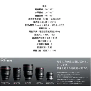 Canon RF 85mm F1.2L USM (台灣佳能公司貨)
