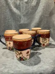 Lot Of 7 Mugs Compare To Pier 1 Imports Vallarta. Bright Beautiful & Boho