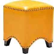 SHTFFW Adult and Children's Footstool, Rest Seat, Wooden Seat Footstool, Low Stool Square Chair Footstool, with Oil Wax Leather Cover, Hand Rivet Edge Banding (Optional)