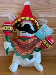 Animated Mariachi Puppy Singing Macarena Dog W/ Mustache Dancing Plush Maracas