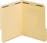 Globe-Weis/Pendaflex 100% Recycled Fastener Folders, 1/3 Cut, Reinforced Tab, 2-Inch Embedded Fasteners, Letter Size, Manila, 50 Folders Per Box (24537R)