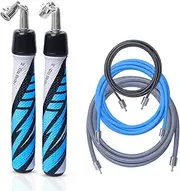 Hererope 3 In 1 Jump Rope for Men & Women, 1/6lb, 1/4lb, 1/2lb Interchangeable weighted Jump Rope Set with Precision Ball-Bearing, Anti-Slip Leather Grip - Jump Ropes for Fitness, Speed Training