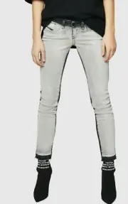 NWT DIESEL Sz26X28 D-RAMY-SP LOW-WAIST RAW HEM SKINNY STRETCH 0R841 WASH