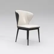 Atencio Luxury PU Leather Dining Chair Grey Color/Nordic/Steel Legs