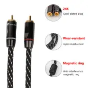 Pair HIFI Cable Gold-plated Male-Male RCA Plugs Copper Audio Mains Interconnect