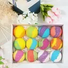 12 Packs Mixed Color Natural Organic Bath Salt Set Bath Bomb Balls 70g