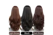 Long Wavy Curly Full Hair Wigs w Side Bangs Cosplay Costume Fancy Anime Womens - Black