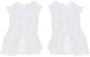 [HOBBIESAY] 2 Pairs Lace Wrist Cuffs Bow Ruffled Lace Cuff Short Lace Cuffs Lace Elastic Bracelet Wrist Cuff for Women Tea Party Halloween Cosplay Wedding Masquerade