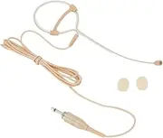 Beige Single Earhook Headset Mic Headworn Microphone 3.5mm 3 Pin 4 Pin XLR Connector Headset Mic With Foam Windscreen(A)