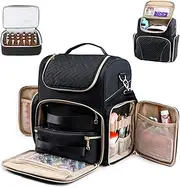 Nail Polish Organizer Holds 48 Bottles and a Nail Lamp, Nail Tech Storage Case Large Nail Polish Bag with 2 Removable Boxes and Tools Storage Pockets