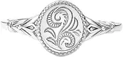 [Jude Jewelers] Stainless Steel Leaf Flower Signet Style Wedding Statement Promise Anniversary Engagement Ring