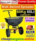 60 Kg WALK BEHIND SEED SPREADER ROTARY FERTILISER SPREADER 60Lt BROADCAST SEEDER