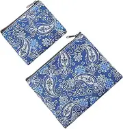 GUSTARIA Mahjong Accessories Bag, Blue Printed Bag for Mahjongg Cover, Dice, Chips, and Wind Indicator (Case Only)