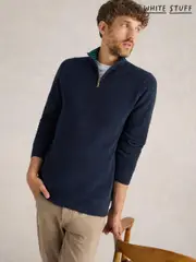 White Stuff Blue Attadale Funnel Neck Jumper (E85782) | $127