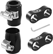 5Pcs 4AN Hose Separator Clamps and Hose Finisher Clamps Adjustable 5 to 11mm Range Hose Clamp Aluminum Fuel Line Clamps Connector with Wrench Set for Various Hoses and Automotive