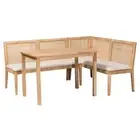 bali & pari Kalimantan Bohemian Light Honey Rattan 3-Piece Dining Nook Set