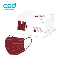 在飛比找momo購物網優惠-【CSD 中衛】中衛醫療口罩-成人平面-櫻桃紅(50片/盒)