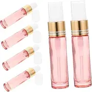 IWOWHERO Mini Perfume Bottles 6 Pack Peach Pink Glass Travel Size Spray Bottles