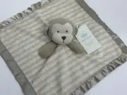 NWT Cloud Island Brown Tan Beige Monkey Satin Security Blanket Plush Baby Toy