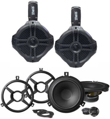 ALPINE SPV-65X-WRA 6.5" Coaxial + MPS65B Rollbar Speakers for 2007-2018 Jeep