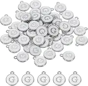 uxcell Alphabet G Enamel Letter Charm Jewelry Charm Enamel Initial Charm White Pendant Charm for Jewelry Making, Bracelet, Craft, Pack of 50