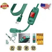35FT Waterproof Extension Cord with Switch for Vintage Stereo Devices - Green
