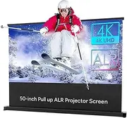 Projection Screens Portable Projector Screen Pull Up Tabletop Projection Screen with Stand Watch Movie for Outdoor Camping Office Smart Home(50 inch 16-9)