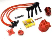DISTRIBUTOR CAP ROTOR SPARK PLUG WIRE FUEL FILTER 96-00 HONDA CIVIC D16 RED B (for: Honda)