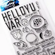 Simon Hurley create. Cling Stamps 15x22.5cm Space Training