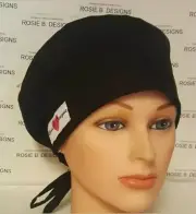 Plain Sparkling black / pixie Euro cap/Rn's, Dr's,medical staff