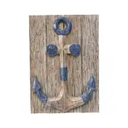 Willow & Silk Hand-Carved Ship Anchor Coloured Home Decor Wall Art 40x60cm
