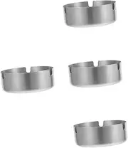 MUCKLILY 4pcs Ashtray Cigarette Ash Container Ash Tray Holder Round Ash Tray Ash Holder Home Ash Tray Smoking Ash Tray Men Ash Tray Table Ash Tray Stainless Steel Silver