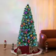 Prelit Christmas Tree, 6FT Artificial Fiber Optic Tree with 270 Branches and Top