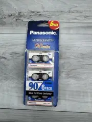 Panasonic 90 min 6 Pack Microcassette Tapes RT-904MCW Vintage New MC90 Sealed