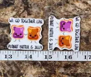 5 pc. Planar Resin Hair Bow Center Flatback Best Friends Peanut Butter and Jelly