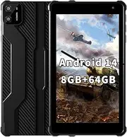 [PRITOM] 7 Inch Android 14 Tablet PC with 8GB RAM 64GB ROM, 8-Core, 5G WiFi, Dual Camera, Bluetooth, 7 Inch Tablet with Protective Case