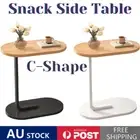 C Shaped End Table Snack Side Table Slide Under Couch Sofa Small End Table Oval