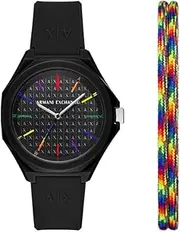 [Armani Exchange] Women's Black Silicon Andrea Analogue Watch, 40mm