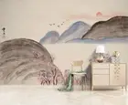 3D Mountains Tree Sun Floral Bird Self-adhesive Removeable Wallpaper Wall Mural