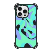 iPhone 16 Pro Bounce Case MagSafe Compatible neon green retro zig zag