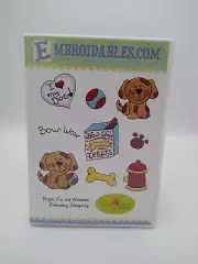 Embroidables by Kangaroo and Joey Dog Dog Ball Bow-Wow Bone Hydrant Paw Treats