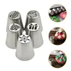 5pcs Piping Tips Christmas Frosting Nozzle Set Piping Bag Nozzle Kitchen Tool