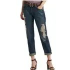 *NWT* LAUREN RALPH LAUREN LACE PATCHWORK RELAXED TAPERED JEANS Cotton DENIM Sz 4